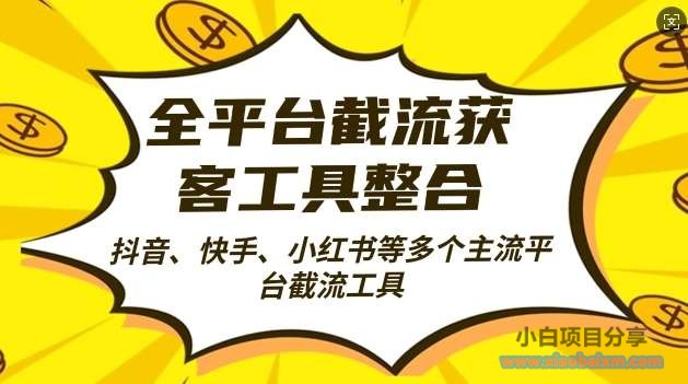 全平台截流获客工县整合全自动引流，日引2000+精准客户【揭秘】-小白项目分享网