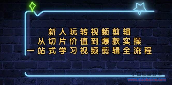 新人玩转视频剪辑：从切片价值到爆款实操，一站式学习视频剪辑全流程-小白项目分享网