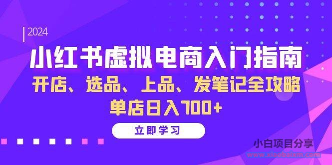 （13185期）小红书虚拟电商入门指南：开店、选品、上品、发笔记全攻略 单店日入700+-小白项目分享网