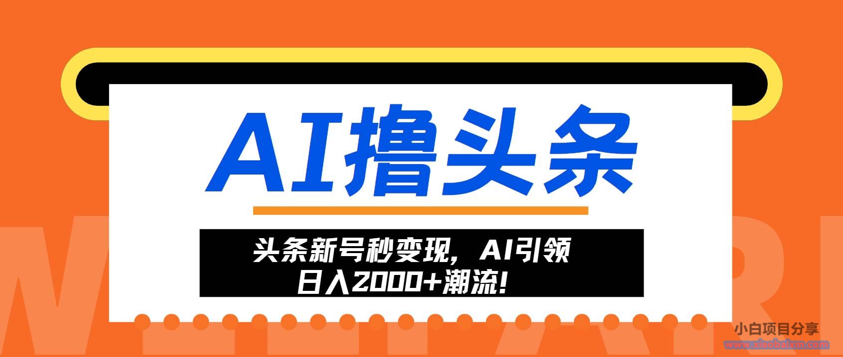 （13192期）头条新号秒变现，AI引领日入2000+潮流！-小白项目分享网