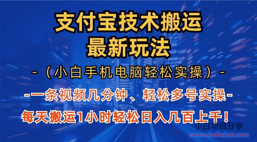 （13204期）支付宝分成技术搬运“最新玩法”（小白手机电脑轻松实操1小时） 轻松日…-小白项目分享网