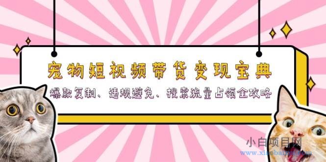 （13227期）宠物短视频带货变现宝典：爆款复制、违规避免、搜索流量占领全攻略-小白项目分享网