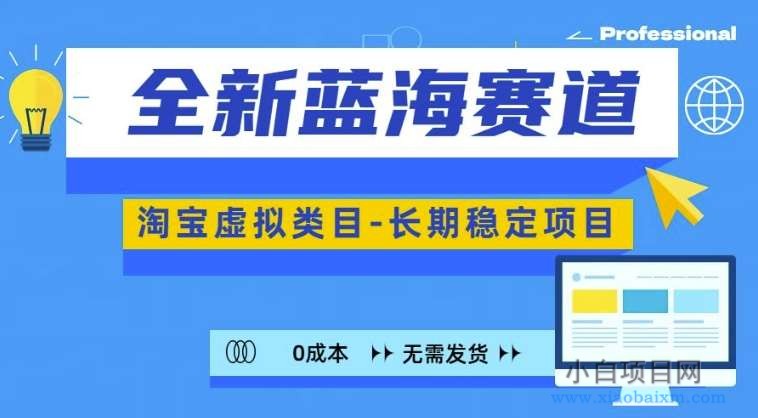 新蓝海赛道，淘宝虚拟类目，长期稳定，可矩阵且放大-小白项目分享网