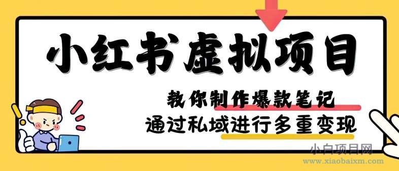 小红书虚拟项目实战，爆款笔记制作，矩阵放大玩法分享-小白项目分享网