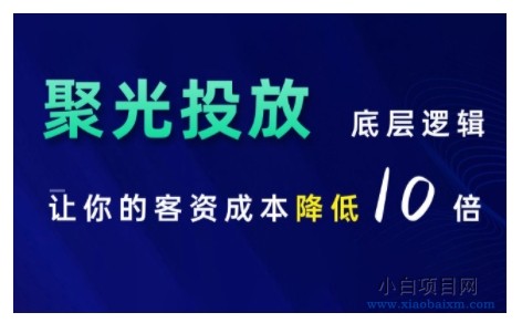 小红书聚光投放底层逻辑课，让你的客资成本降低10倍-小白项目分享网