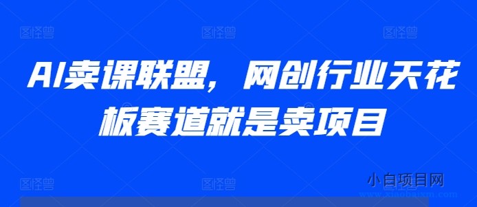 AI卖课联盟，网创行业天花板赛道就是卖项目-小白项目分享网