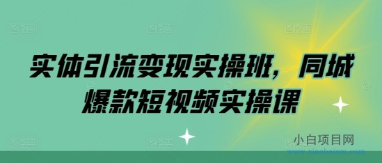 实体引流变现实操班，同城爆款短视频实操课-小白项目分享网