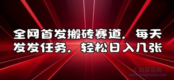 全网首发搬砖赛道，每天发发任务，轻松日入几张【揭秘】-小白项目分享网