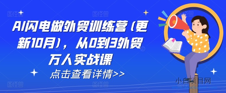 AI闪电做外贸训练营(更新11月)，从0到3外贸万人实战课-小白项目分享网