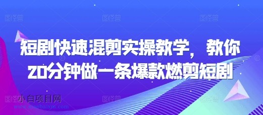 短剧快速混剪实操教学，教你20分钟做一条爆款燃剪短剧-小白项目分享网