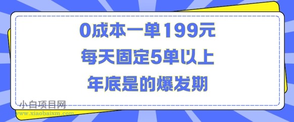 人人都需要的东西0成本一单199元每天固定5单以上年底是的爆发期【揭秘】-小白项目分享网