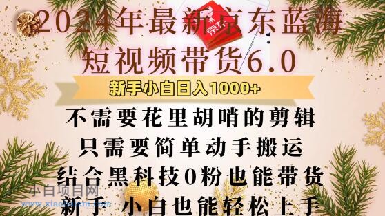 最新京东蓝海短视频带货6.0.不需要花里胡哨的剪辑只需要简单动手搬运结合黑科技0粉也能带货【揭秘】-小白项目分享网