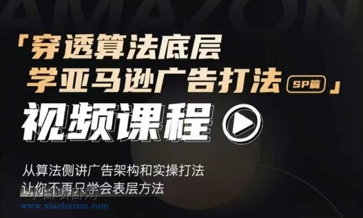 穿透算法底层，学亚马逊广告打法SP篇从算法侧讲广告架构和实操打法-小白项目分享网