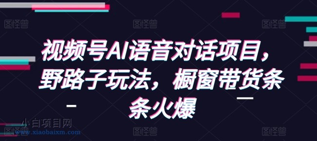 视频号AI语音对话项目，野路子玩法，橱窗带货条条火爆-小白项目分享网