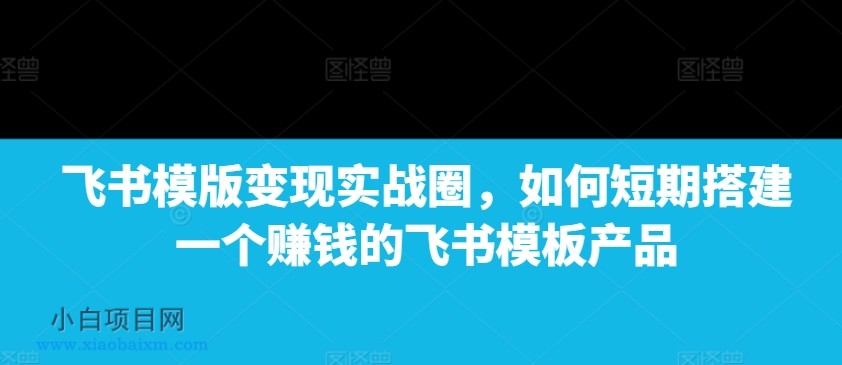 飞书模版变现实战圈，如何短期搭建一个赚钱的飞书模板产品-小白项目分享网