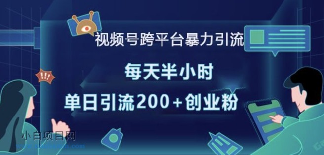 视频号跨平台暴力引流，每天半小时，单日引流200+精准创业粉-小白项目分享网