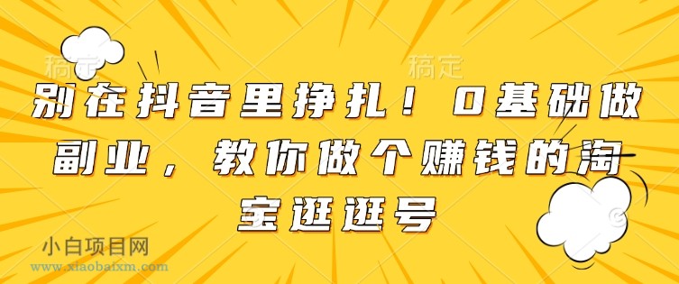 别在抖音里挣扎！0基础做副业，教你做个赚钱的淘宝逛逛号-小白项目分享网