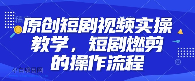 原创短剧视频实操教学，短剧燃剪的操作流程-小白项目分享网