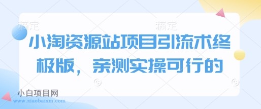 小淘资源站项目引流术终极版，亲测实操可行的-小白项目分享网