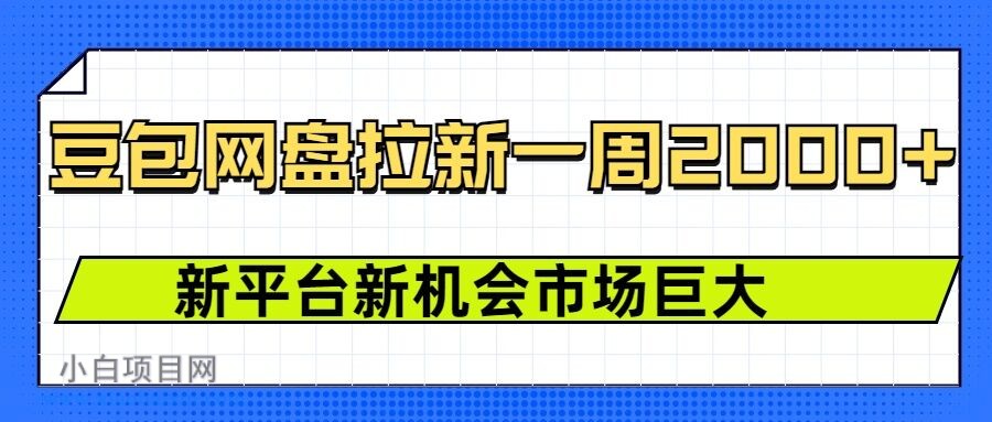 豆包网盘拉新，一周2k，新平台新机会-小白项目分享网