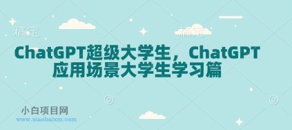 ChatGPT超级大学生，ChatGPT 应用场景大学生学习篇-小白项目分享网