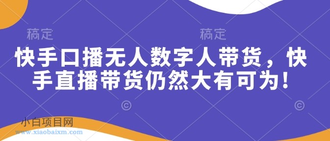 快手口播无人数字人带货，快手直播带货仍然大有可为!-小白项目分享网