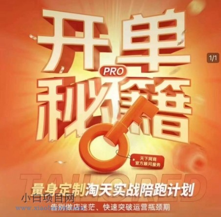 淘宝开单秘籍PRO，量身定制淘天实战陪跑计划，告别做店迷茫、快速突破运营瓶颈期-小白项目分享网