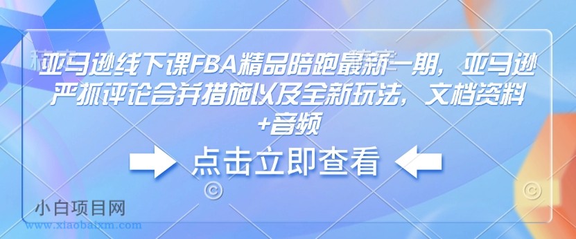 亚马逊线下课FBA精品陪跑最新一期，亚马逊严抓评论合并措施以及全新玩法，文档资料+音频-小白项目分享网