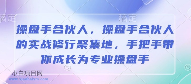 操盘手合伙人，操盘手合伙人的实战修行聚集地，手把手带你成长为专业操盘手-小白项目分享网