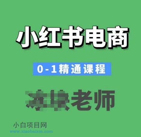 小红书电商0-1精通课程，小红书开店必学课程-小白项目分享网