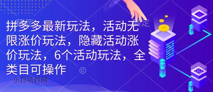 拼多多最新玩法，活动无限涨价玩法，隐藏活动涨价玩法，6个活动玩法，全类目可操作-小白项目分享网