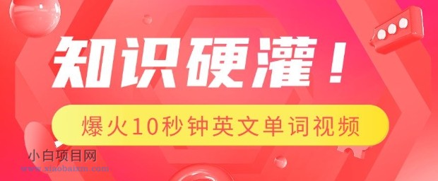 知识硬灌，1分钟教会你，利用AI制作爆火10秒钟记一个英文单词视频-小白项目分享网