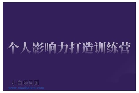 个人影响力打造训练营，掌握公域引流、私域运营、产品定位等核心技能，实现从0到1的个人IP蜕变-小白项目分享网