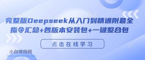 完整版Deepseek从入门到精通附最全指令汇总+各版本安装包+一键整合包-小白项目分享网