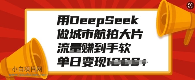 用DeepSeek做城市航拍大片，流量赚到手软，单日变现多张-小白项目分享网