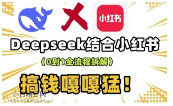 deepseek+小红书打造流量生产线实操课，0到1全流程拆解，搞钱嘎嘎猛-小白项目分享网