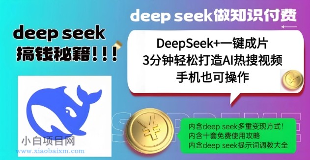 绝了，DeepSeek+一键成片，一分钟轻松打造AI热搜视频，结合流量IP哪吒，轻松日入多张-小白项目分享网