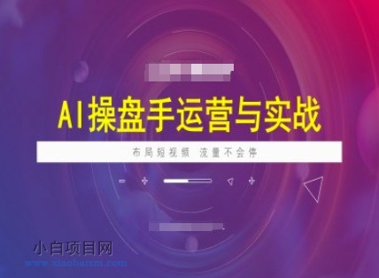 AI操盘手运营实战课程，布局短祝频，流量不会停-小白项目分享网