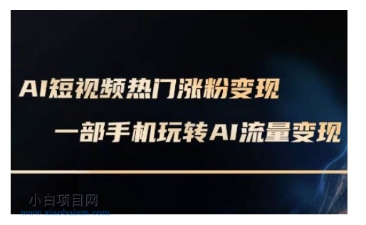 AI数字人制作短视频超级变现实操课，一部手机玩转短视频变现(更新2月)-小白项目分享网