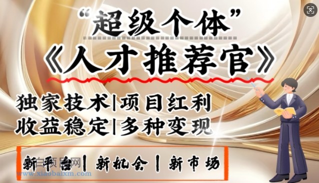 3亿失业潮催生新暴富行业，取代知识付费的新风口，零基础做人才推荐官，一部手机日入多张-小白项目分享网