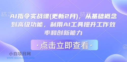 AI指令实战课(更新2月)，从基础概念到高级功能，利用AI工具提升工作效率和创新能力-小白项目分享网