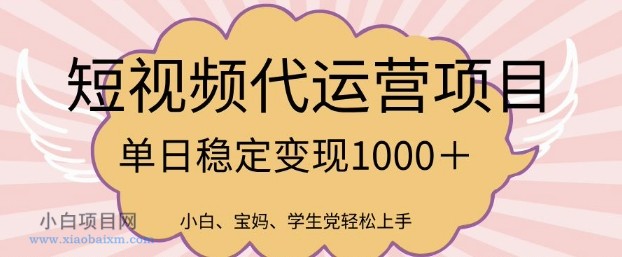 2025最新风口项目，短视频代运营日入多张【揭秘】-小白项目分享网