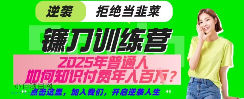 【网创项目终点站-镰刀训练营超级IP合伙人】25年普通人如何通过“知识付费”年入百个-仅此一版【揭秘】-小白项目分享网