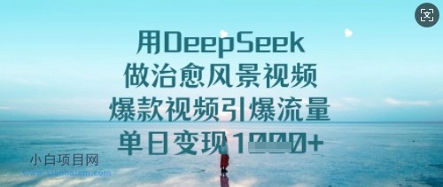 用DeepSeek做治愈风景视频，爆款视频引爆流量，单日变现多张-小白项目分享网