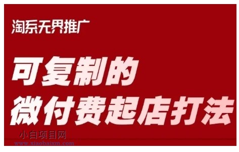 淘宝可复制的微付费起店打法，带你掌握可复制的微付费起店打法-小白项目分享网