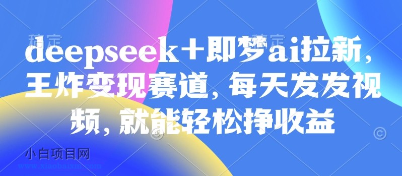 原客单价998的deepseek+即梦ai拉新，王炸变现赛道，每天发发视频，就能轻松挣收益-小白项目分享网