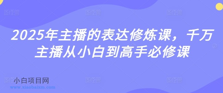 2025年主播的表达修炼课，千万主播从小白到高手必修课-小白项目分享网