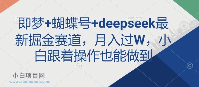 即梦+蝴蝶号+deepseek最新掘金赛道，月入过W，小白跟着操作也能做到-小白项目分享网