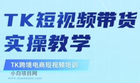 东南亚TikTok短视频带货，TK短视频带货实操教学-小白项目分享网