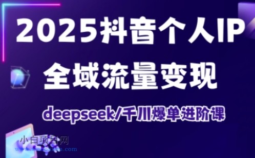 2025抖音个人IP全域流量变现进阶课，deepseek千川爆单进阶课-小白项目分享网